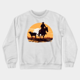 Cowboy at sunset Crewneck Sweatshirt